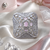 Rhodium blush cz adjustable ring