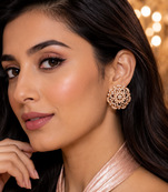 Rose Gold Floral CZ Earrings