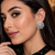 Rhodium floral cz earrings