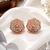 Rose Gold Floral CZ Earrings