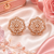 Rose Gold Floral CZ Earrings