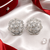 Rhodium floral cz earrings