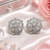Rhodium floral cz earrings