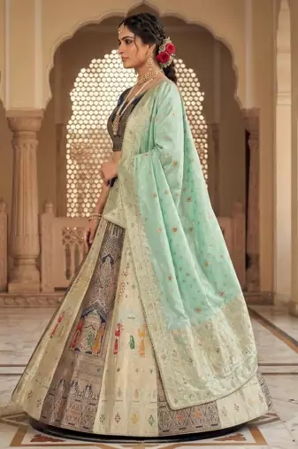 multicolor embroidered lehenga choili 