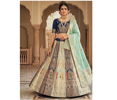 multicolor embroidered lehenga choili  1