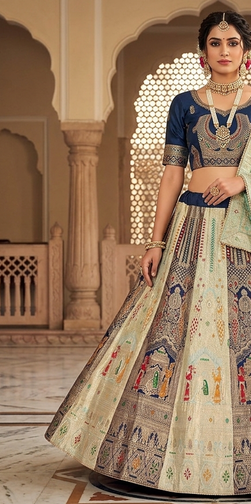 multicolor embroidered lehenga choili 