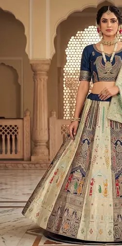 multicolor embroidered lehenga choili 