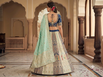 multicolor embroidered lehenga choili  3