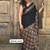 black crepe embroidered saree with mirror work