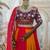 Red Color Embroidery and Miror Work Georgette Navratri Lehenga Choli