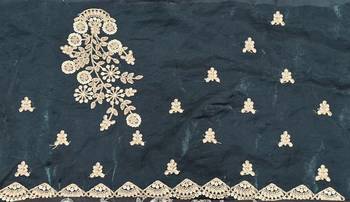 green color fendy satin fabric beautiful sequins work saree 5