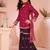 Pink embroidered cottonsilk straight  kids salwar suits