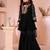 Black embroidered net straight  kids salwar suits
