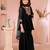 Black embroidered net straight  kids salwar suits