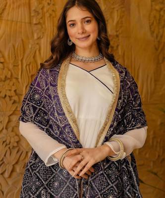 white color embroidery work silk blend salwar suit 2