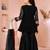 Black embroidered net straight  kids salwar suits