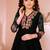 Black embroidered net straight  kids salwar suits