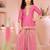 Pink embroidered cottonsilk straight  kids salwar suits