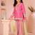 Pink embroidered cottonsilk straight  kids salwar suits