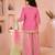 Pink embroidered cottonsilk straight  kids salwar suits