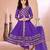 Purple embroidered georgette a line kids salwar suits