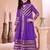 Purple embroidered georgette a line kids salwar suits