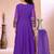 Purple embroidered georgette a line kids salwar suits