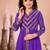 Purple embroidered georgette a line kids salwar suits