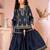 Navyblue embroidered artsilk straight  kids salwar suits