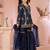 Navyblue embroidered artsilk straight  kids salwar suits