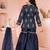 Navyblue embroidered artsilk straight  kids salwar suits