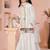 Offwhite embroidered cottonsilk angrakha style kids salwar suits
