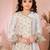 Offwhite embroidered cottonsilk angrakha style kids salwar suits
