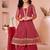 Pink embroidered shimmer a line kids salwar suits