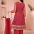 Pink embroidered shimmer a line kids salwar suits