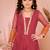 Pink embroidered shimmer a line kids salwar suits