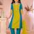 Yellow embroidered cottonsilk straight  kids salwar suits
