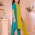 Yellow embroidered cottonsilk straight  kids salwar suits
