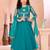 Green embroidered net a line kids salwar suits