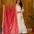 white color embroidery work silk blend salwar suit