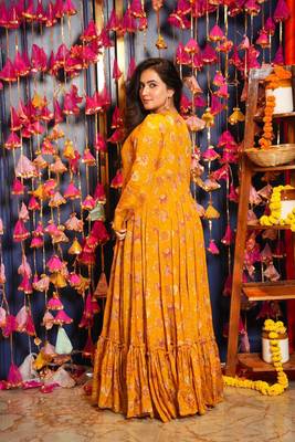 Digital print heavy chinon shrug sharara suit 2
