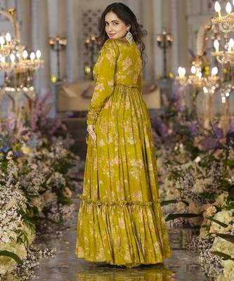 Digital print heavy chinon shrug sharara suit 2