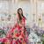 Digital print heavy chinon shrug sharara suit