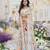 Digital print heavy chinon shrug sharara suit