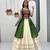 Green Color Bandhej Print Gamathi and Real Mirror Work Silk Blend Navratri Lahenga Choli