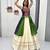 Green Color Bandhej Print Gamathi and Real Mirror Work Silk Blend Navratri Lahenga Choli