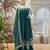 teal color embroidered and mirror work silk blend salwar suit 