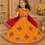 Yellow kutch work embroidered cotton mirrorwork chaniya choli set with dupatta