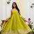 olive color embroidered and mirror work silk blend salwar suit 