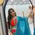  Teal Hand Work Cotton Navratri Lahenga Choli Set